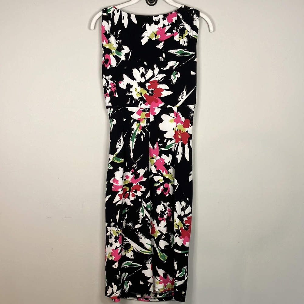 Ralph Lauren jersey floral cross top ruched dress - Picture 4 of 9